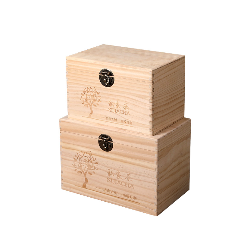 Picture of Tea Wooden Box Solid Wood Wooden Box Fuding White Tea Loose Tea Pu'er Baihao Silver Needle Gift Empty Box Storage Packaging Box