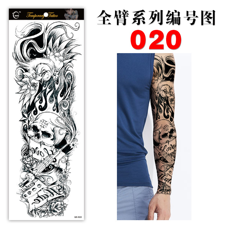 Picture of Manufacturer in Stock Wholesale Full Arm Tattoo Stickers Arm Waterproof Tattoo Stickers Popular Tattoo Decals Arm Horror Tattoo Stickers