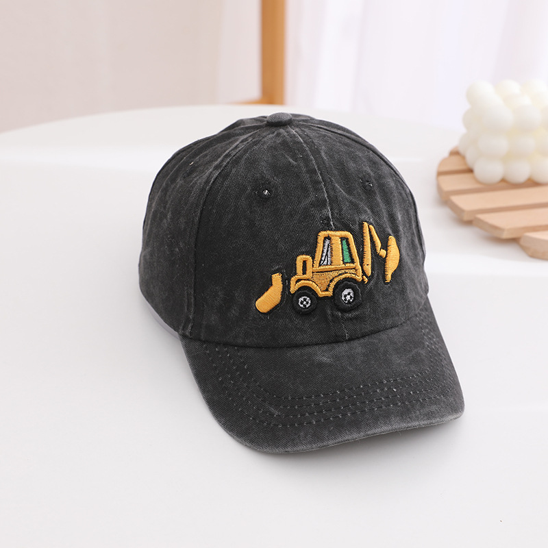 Picture of Children's hat wholesale Spring and Autumn New washed boys and girls cap Korean retro excavator cartoon baseball cap