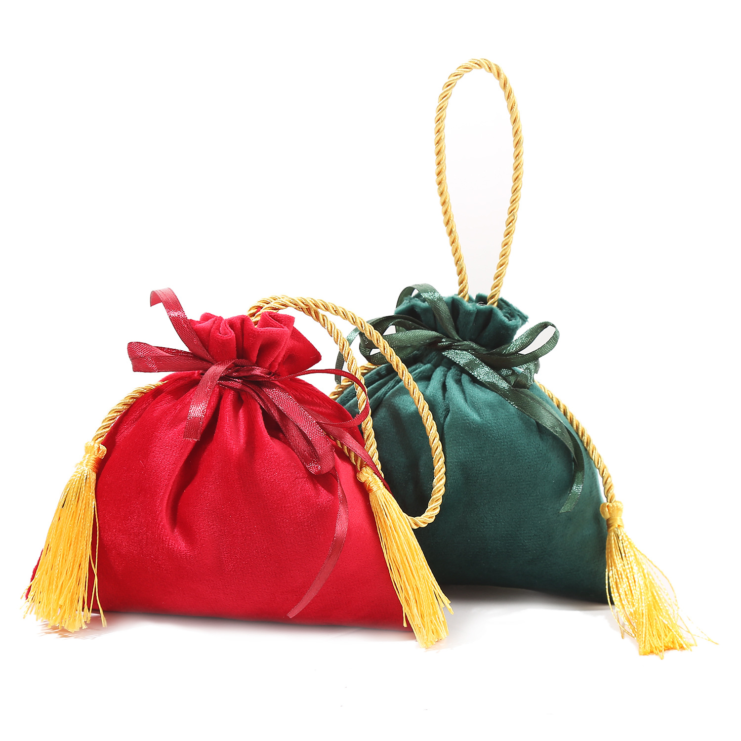 Wedding Velvet Candy Bag Engagement Handheld Candy Bag Hand Gift Wedding Candy Box Creative Full Moon Gift Candy Bag