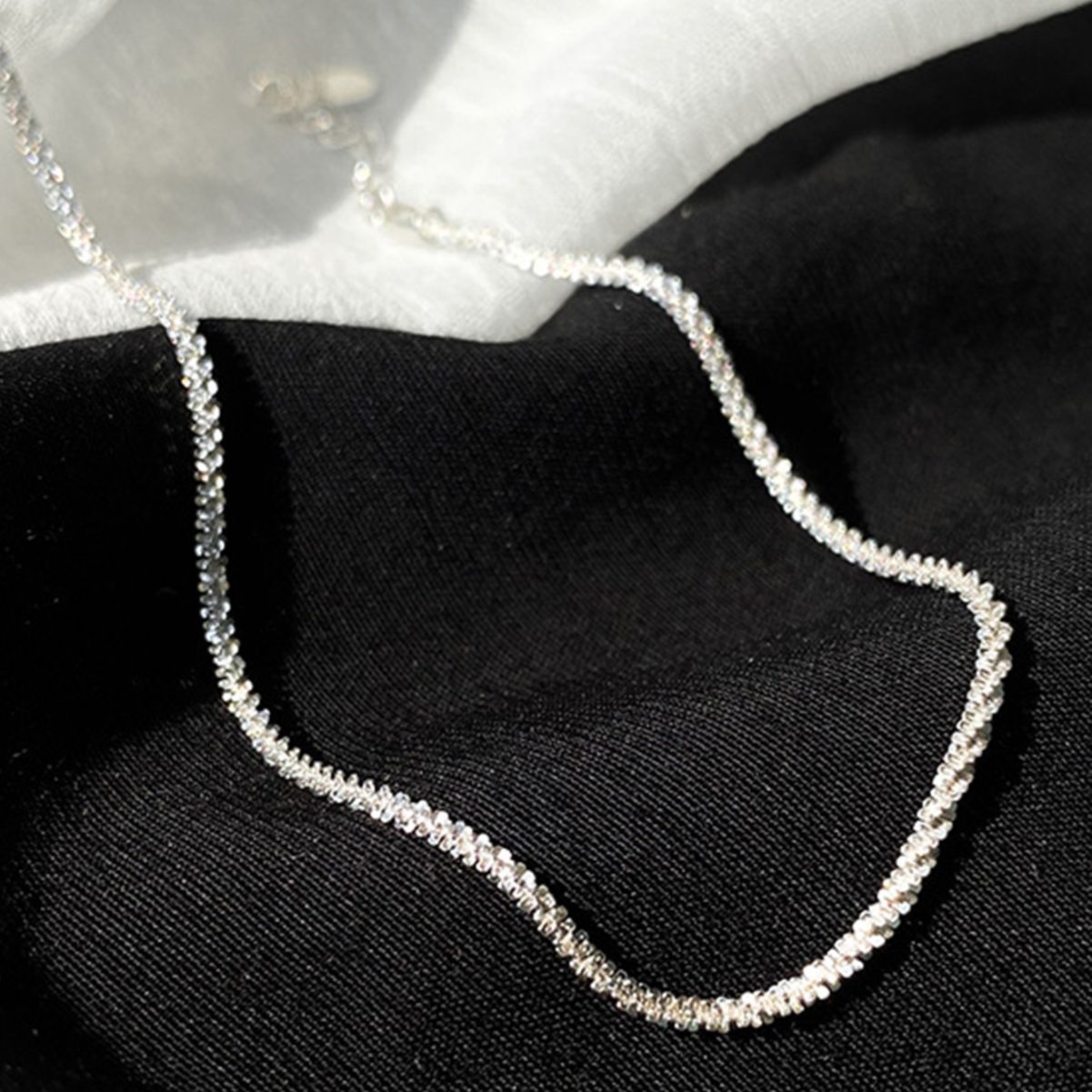 Picture of Gyssophila cauliflower anklet female ins simple sterling silver s925 new sparkling foot ornaments plain chain jewelry wholesale