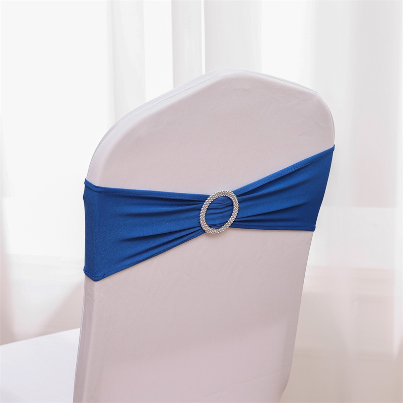 Picture of Backrest Flower Stretch Chair Cover Bow Banquet Decoration Free Wedding Ribbon Wedding Hotel Ribbon Stool Strap