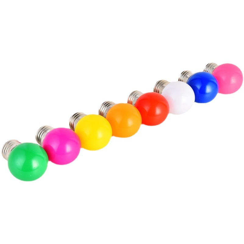 LED color bulb E27 yuanxiao Red Green Blue yellow orange pink purple decorative bar ktv atmosphere lantern energy-saving lamp