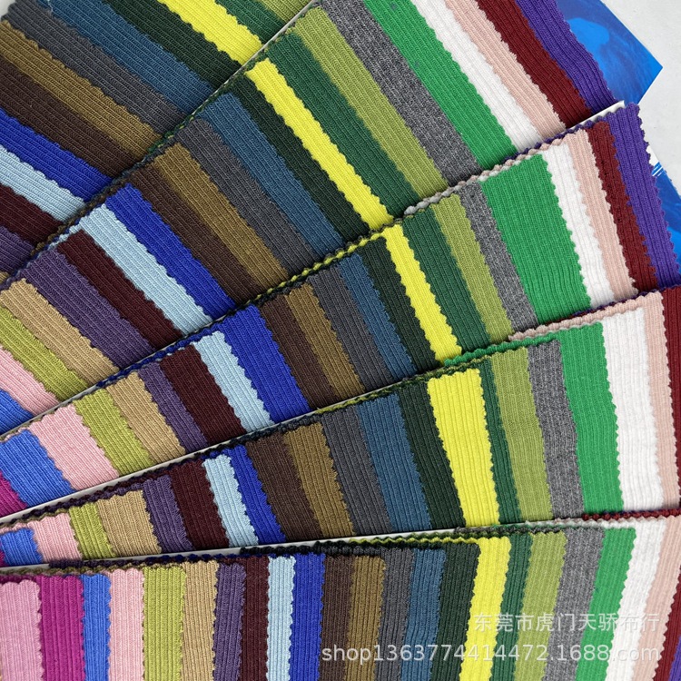 Spot new knitted TR rib pit 220g cashmere rib 2*2 polyester cotton rib sweater fabric