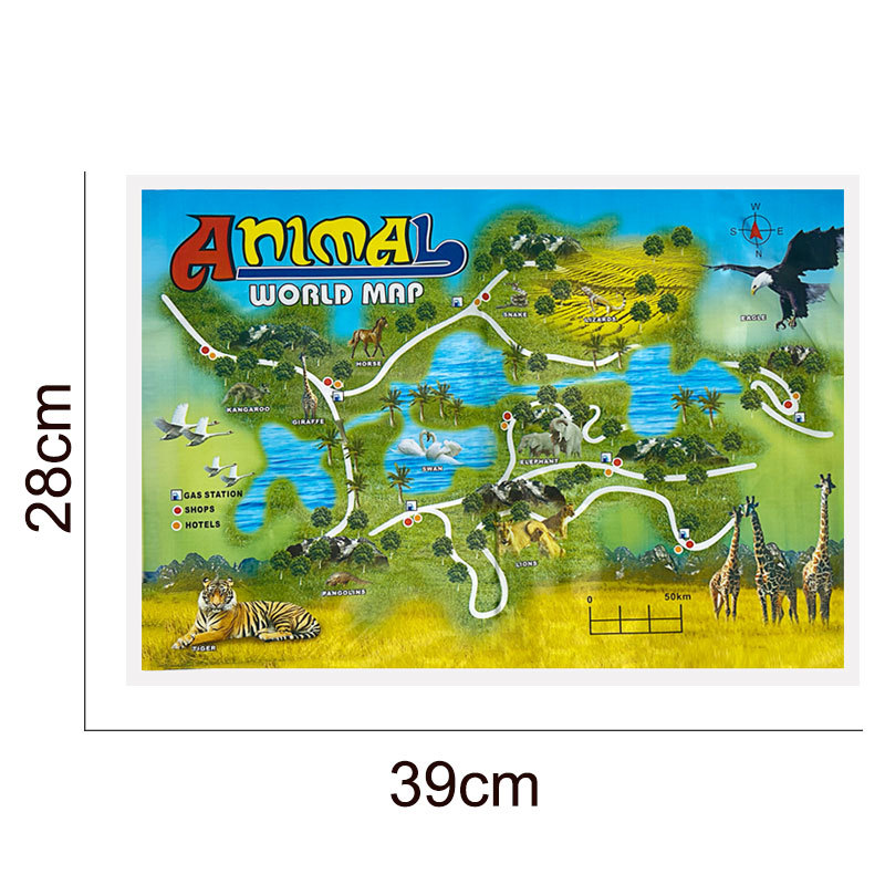 Picture of Dinosaur Animal Scene Ornaments Simulation Plant Tree Wood Volcano Stone Fence Dinosaur Egg Sand Plate Model Accessories