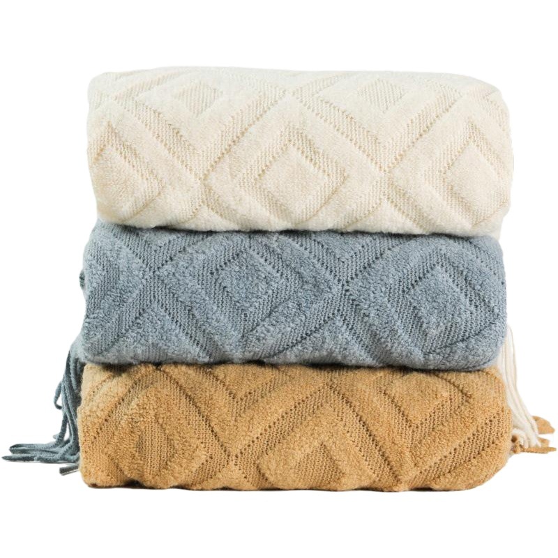 Picture of Sofa Blanket Blanket Blanket Knitted Blanket Office Nap Blanket Jacquard Blanket American Style Blanket Thread Blanket