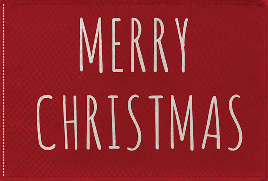 Picture of Christmas Placemat Scandinavian Style English Letter Napkin Western Restaurant Tablecloth Single Layer Linen Insulation Mat Table Mat
