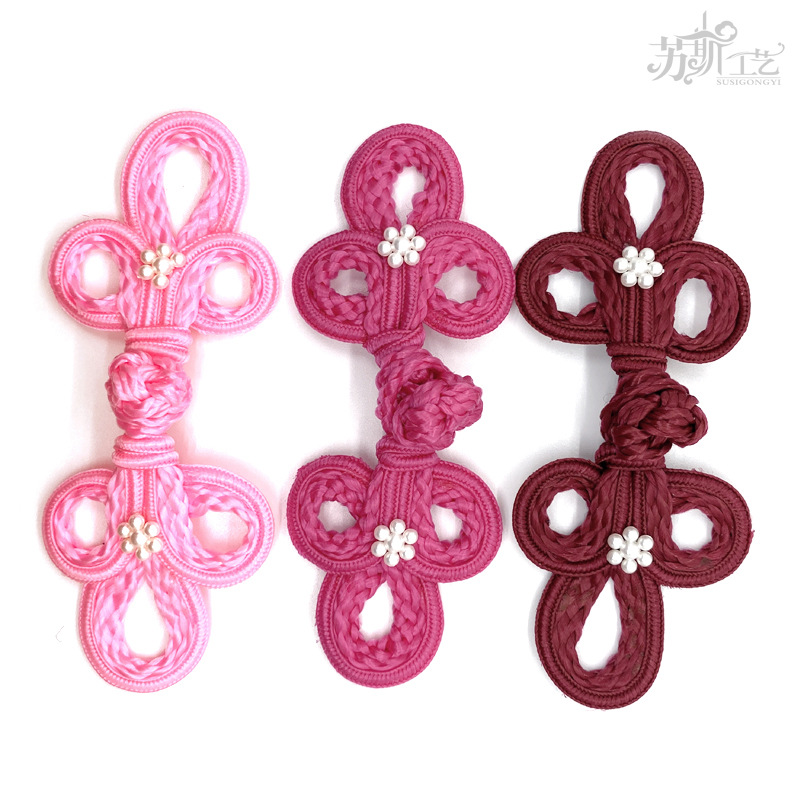 Picture of Sousse Chinese style 19A big Clover + small plum blossom bubble bead buckle cheongsam Tang suit coat children's clothing clothing accessories