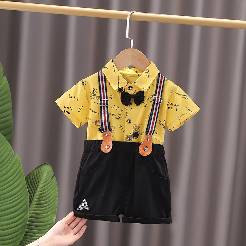 Picture of Cross-border Children's Wear Summer Wear Boy's suit Baby Summer Full Print Astronaut Shirt Overalls Two-piece Set