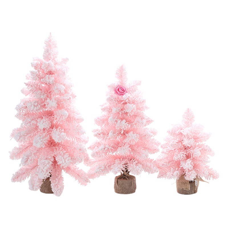 Cross-Border Pointed Snow Spray Mini Christmas Tree 30cm Christmas Snowflake Desktop Window Ornament Decoration Snow Spray Christmas Tree