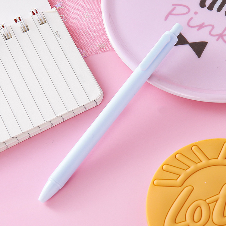 Picture of Morandi push gel pen 0.5mm bullet macaron press pen vintage office stationery signature pen