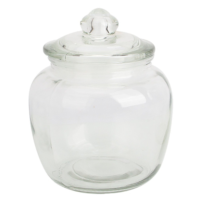 Sealed glass jar kitchen grains storage jar tea storage jar honey bottle moisture-proof glass bottle pickled vegetable jar wholesale