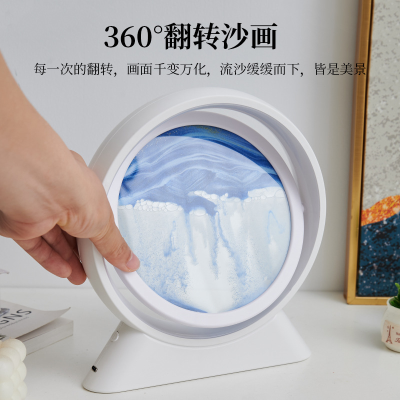 quicksand painting creative table lamp nightlight hourglass ornaments 3d living room foreign trade bedroom decoration birthday gift