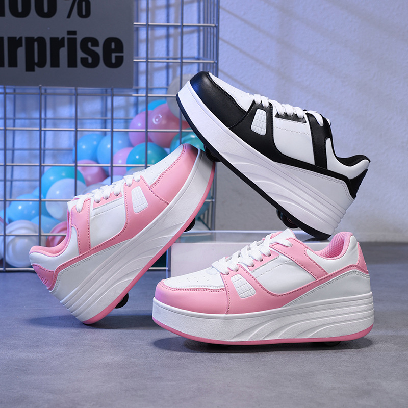 Cross-border heloo shoes manufacturers wholesale rechargeable luminous shoes LED lights children adult roller skating shoelace wheels [