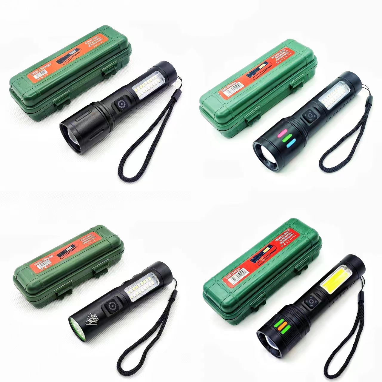 Cross-border white laser long-range flashlight aluminum alloy strong light zoom lighting flashlight multi-function work lamp wholesale