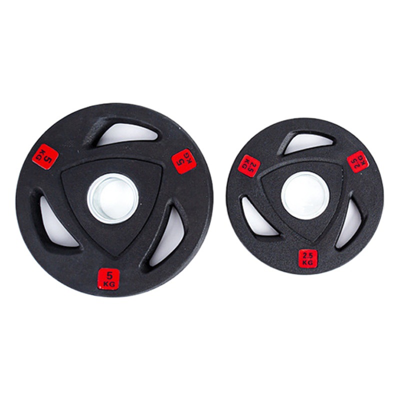 Manufacturer in Stock Wholesale Weightlifting Three-Hole Flying Film Commercial Gym Rubber-Coated Barbell Sheet Cast Iron Barbell Wrapped Film