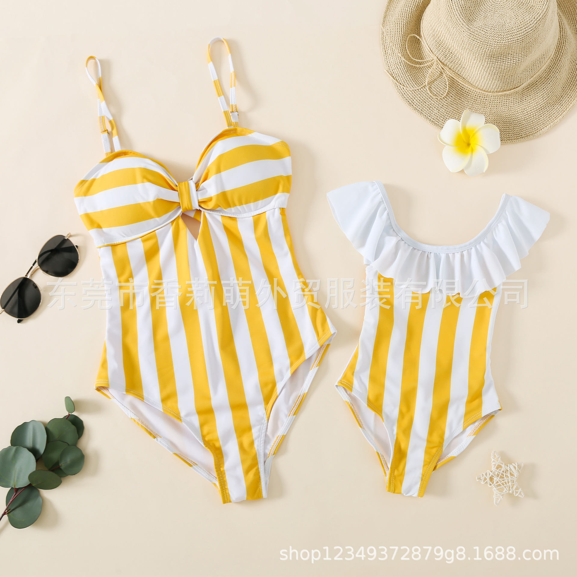 Picture of Cross-border for parent-child swimsuits European and American foreign trade women's bikini family swimsuits men's pants manufacturers spot wholesale