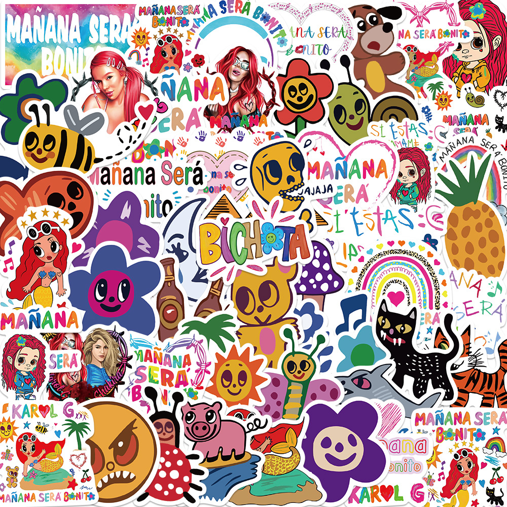 52 albums Manana Sera Bonito graffiti stickers decorative guitar luggage waterproof cross-border hot