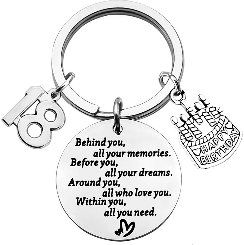 Birthday gift Behind you all your memories cake stainless steel buckle birthday gift