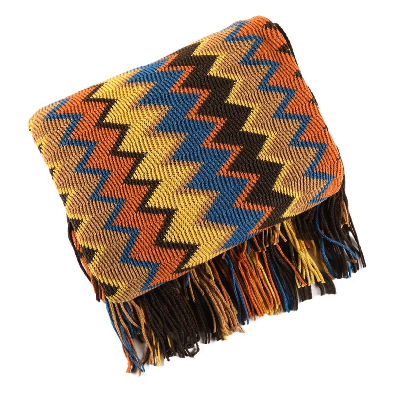 Picture of Bohemian Sofa Blanket Cover Blanket Blanket Summer Knitted Blanket Office Nap Blanket Air Conditioning Blanket Blanket