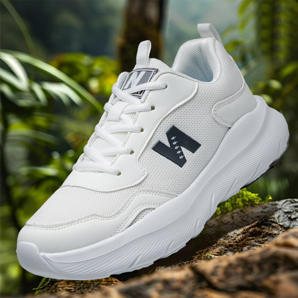 Spring New Couple Internet Celebrity Tide Shoes Lightweight Shock Absorbing Soft Bottom Racing Breathable Casual Sports Thick Bottom Running Shoes for Men