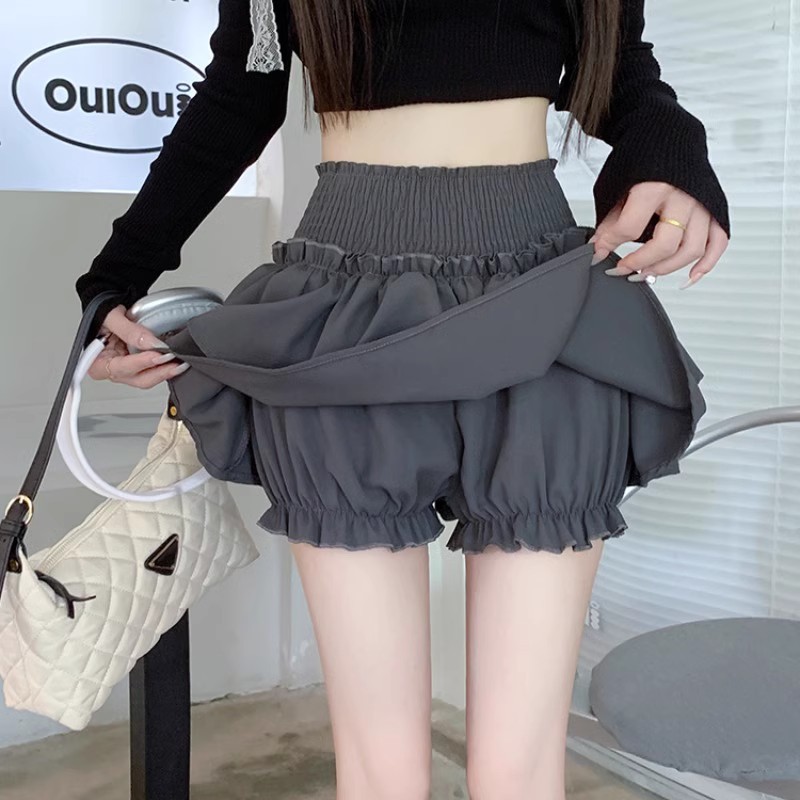 Picture of plus size Ballet Style Skirt Women's Spring and Summer New High Waist Slimming Petite Cake Skirt A- Line Shaggy Short Skirt