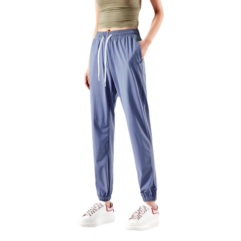 Summer Thin Women's Ice Silk Pants Loose plus size Sports Pants High Elastic Breathable Casual Pants Sunscreen Wide Leg Women's Pants