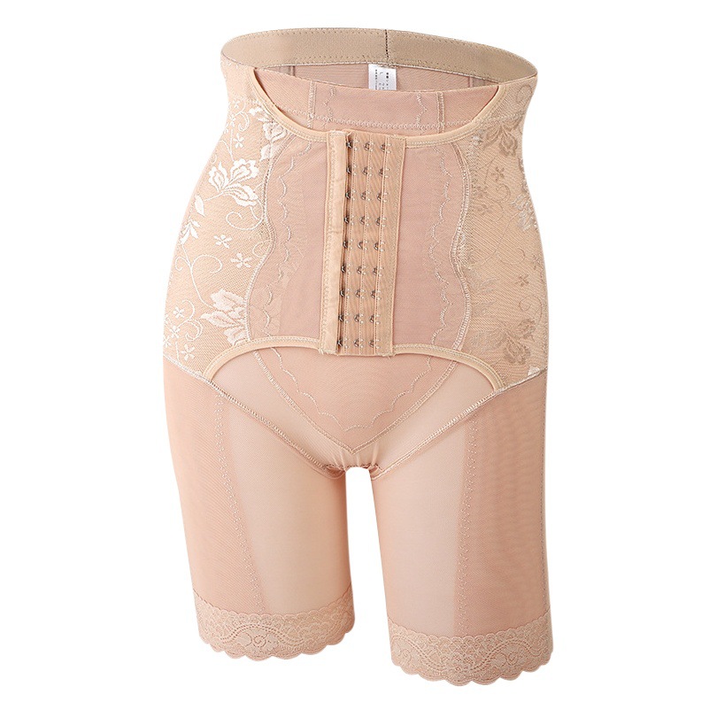 Small waist women's postpartum breasted lace high waist body shaping mesh waist hip shaping belly shaping boxer shaping pants