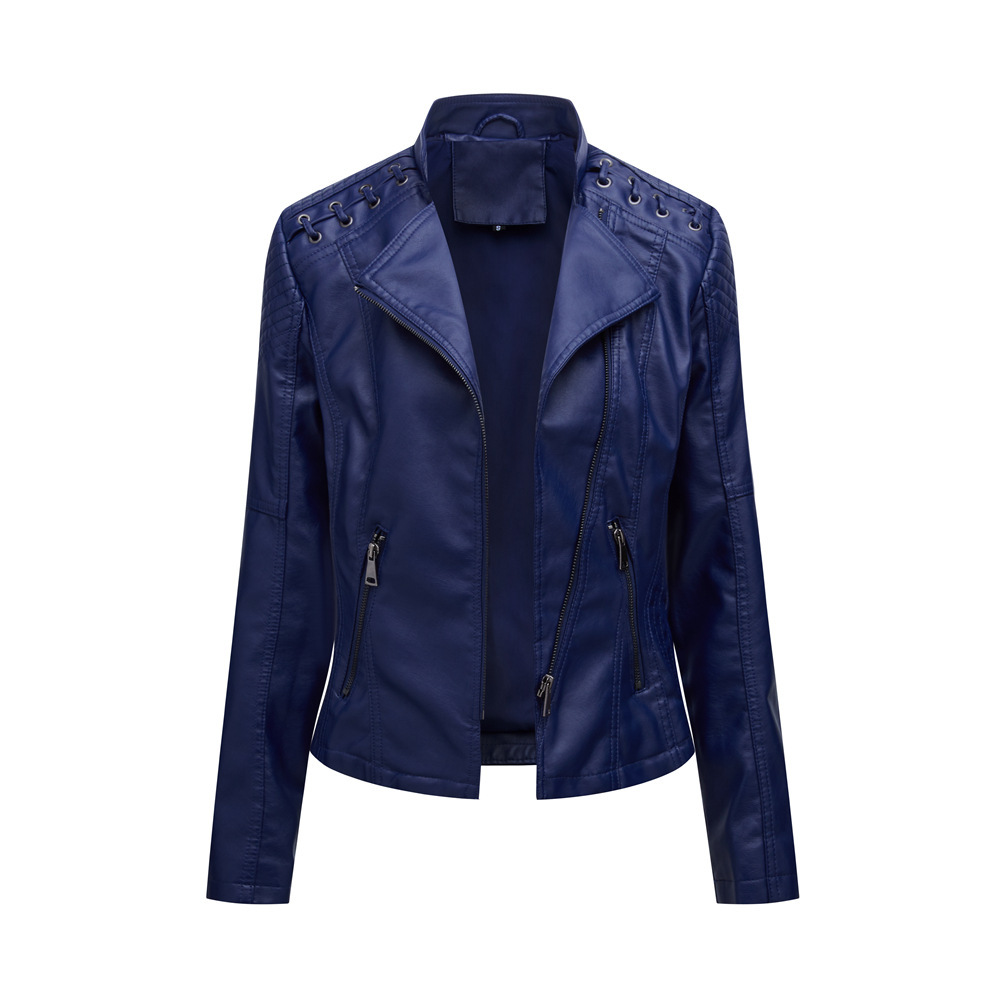 Picture of Exquisite leather jacket youthful fashion European and American women's leather jacket short jacket slim-fit thin