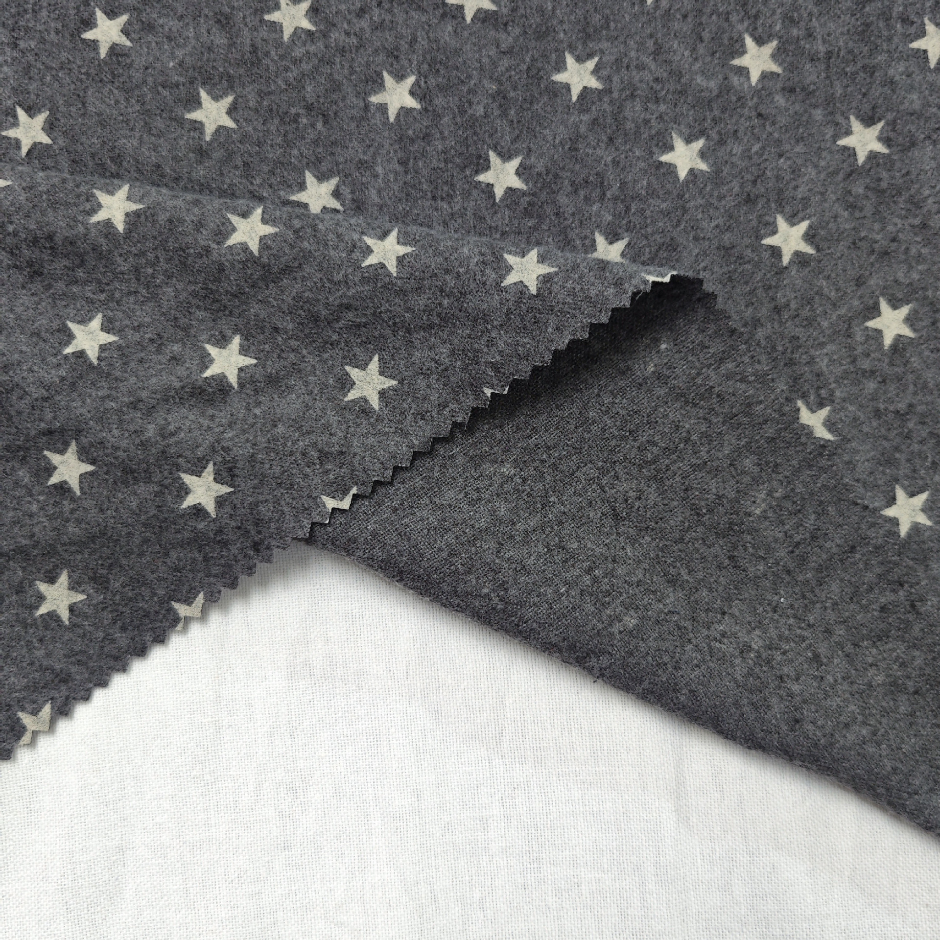 Picture of Autumn and Winter All-Cotton Brushed Woven Fabric with Five-Pointed Star Print and Tie-Dye Fabric for Coats, Skirts, Children's Clothing, Hanfu, Fabric Art, and Home Decor