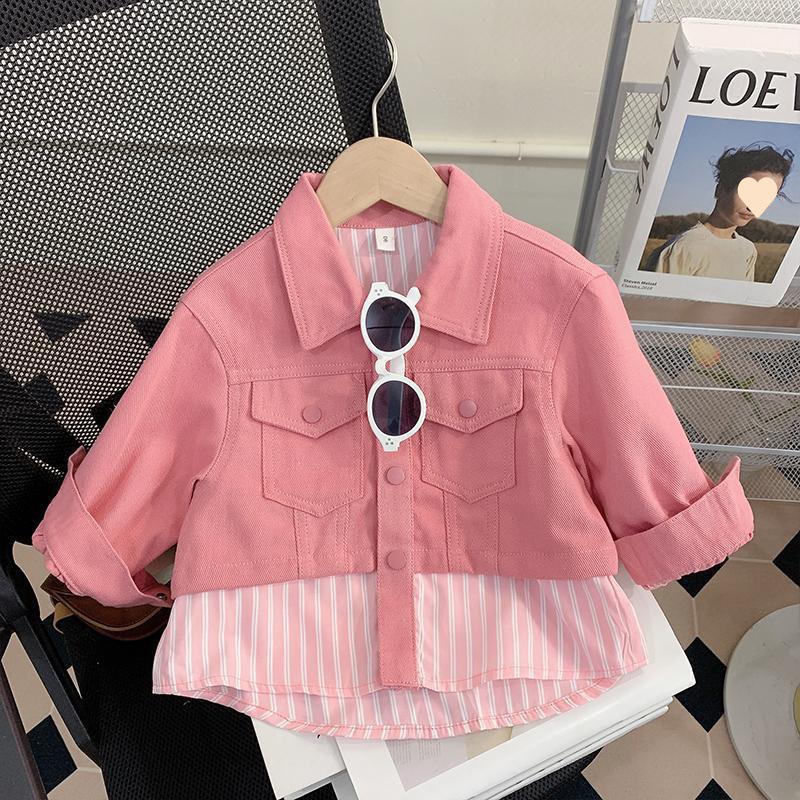 Picture of Girls' Coat Children's Shirt 2024 Spring Clothes for Baby Girls Spring and Autumn Korean Shirt Children's Thin Top Trendy