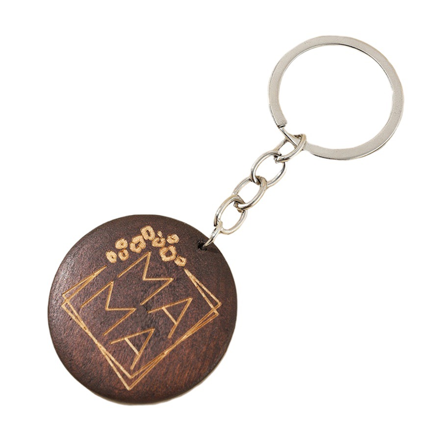 Foreign trade explosions lettering wooden round car key chain pendant Mother's Day gift MAMA key chain pendant