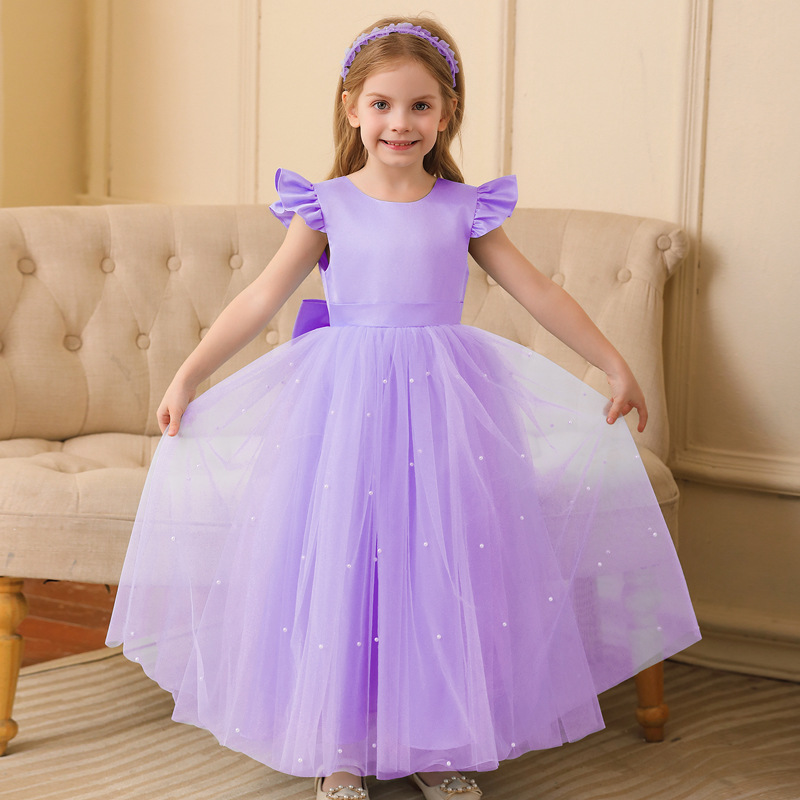 Picture of Amazon Children's Dress High-end Big Bow Mesh Princess Dress Girls Piano Performance Dress dress