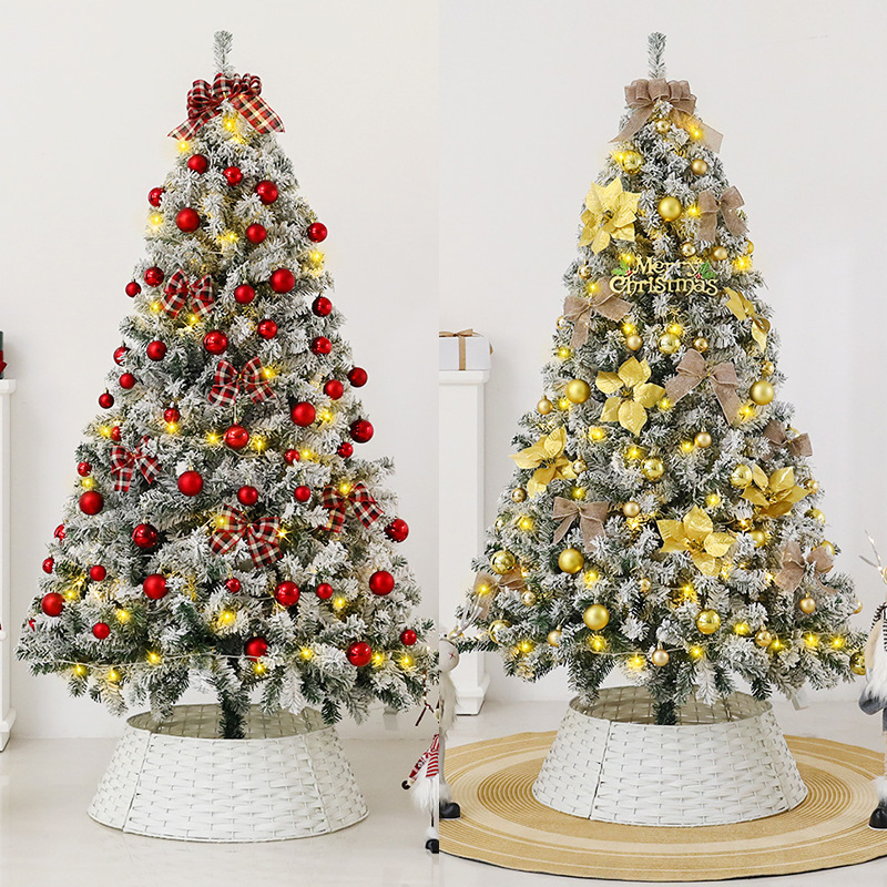 Christmas Golden Package Flocked Tree Encrypted Luminous Christmas Tree Set Hotel Shopping Mall Home Christmas Decorations