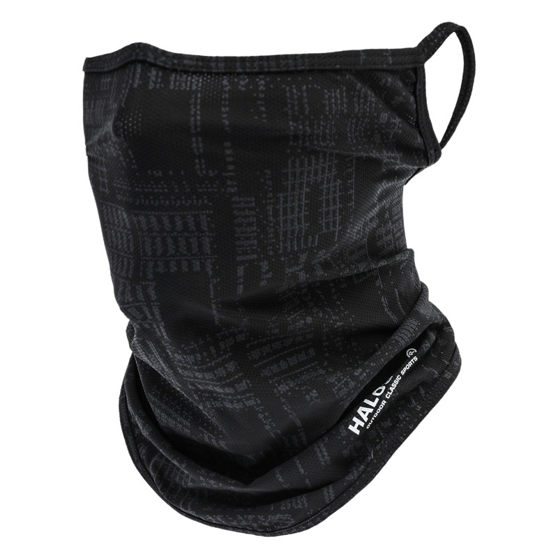 Thin Breathable Ear Hanging Real Ice Silk Face Towel Outdoor Quick-drying Face Mask Sunscreen Summer Mask Letter Turtleneck Scarf