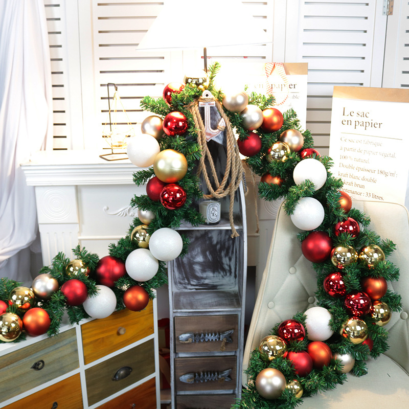 Green Lemon Christmas Decoration Rattan Door Wall Stairs Decoration Rattan Christmas Rattan Hotel Window Decoration