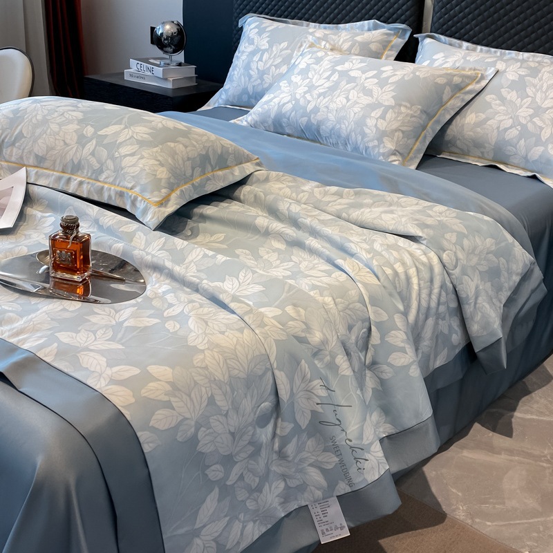 A Summer Washed Tencel Summer Quilt Four-piece Ice Silk Cool Silk Summer Quilt Single Double Silk Thin Quilt Core