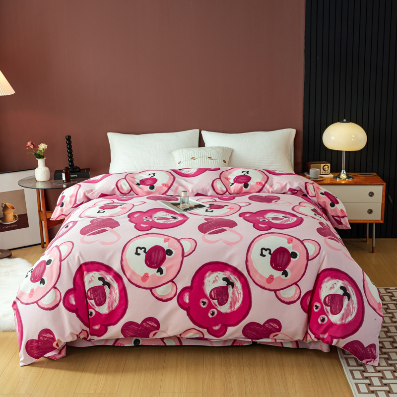 Picture of Cotton brushed duvet cover single piece modern simple single double dormitory thickened quilt cover pure cotton duvet cover single piece