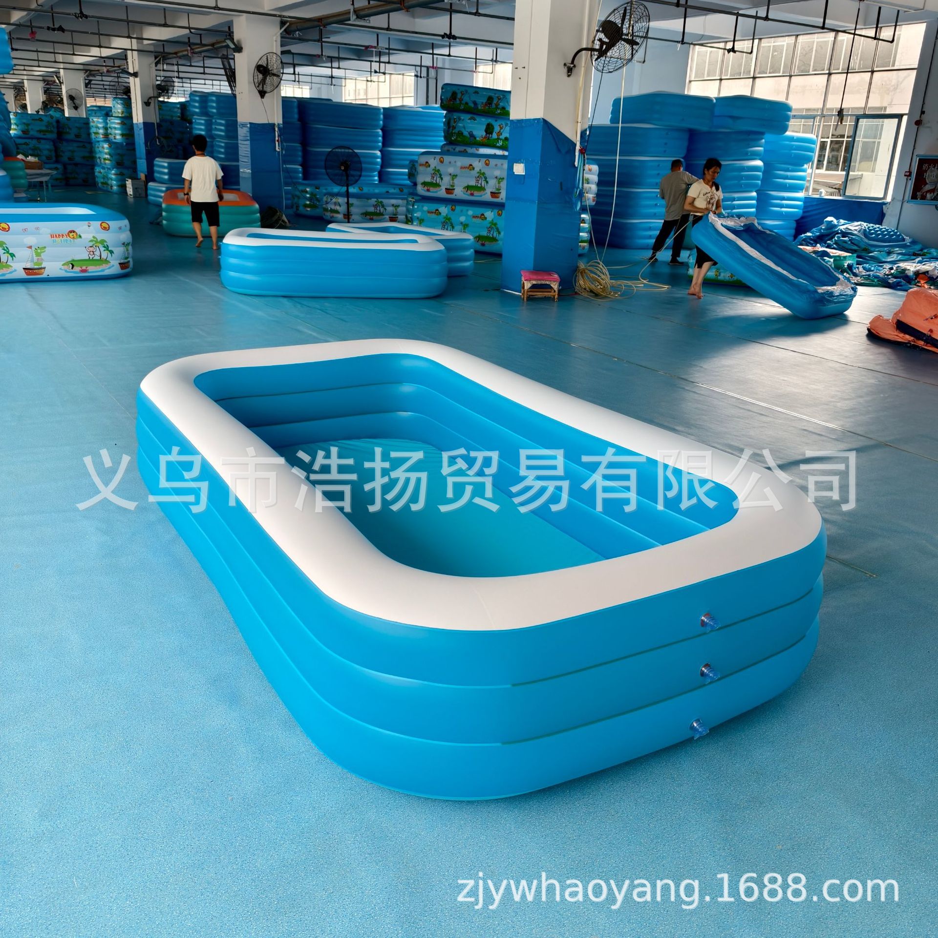Picture of Inflatable swimming pool factory wholesale new blue and white 3 meters 3 layers adult children's household infant rectangular paddling pool