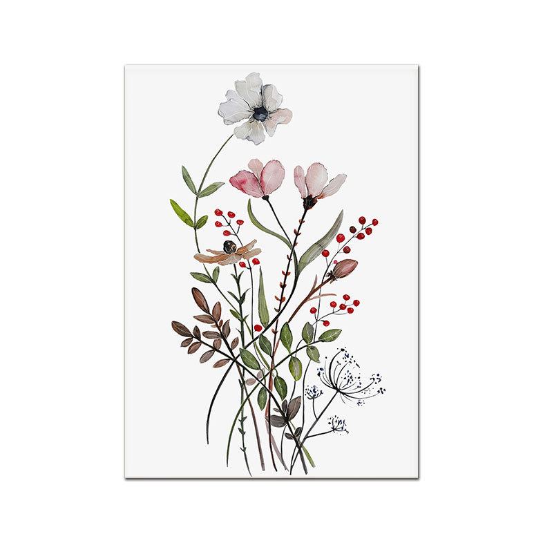 Picture of Modern Watercolor Flower Living Room Decoration Painting Scandinavian Log Style Restaurant Mural Sofa Background Wall Hotel Hanging Painting