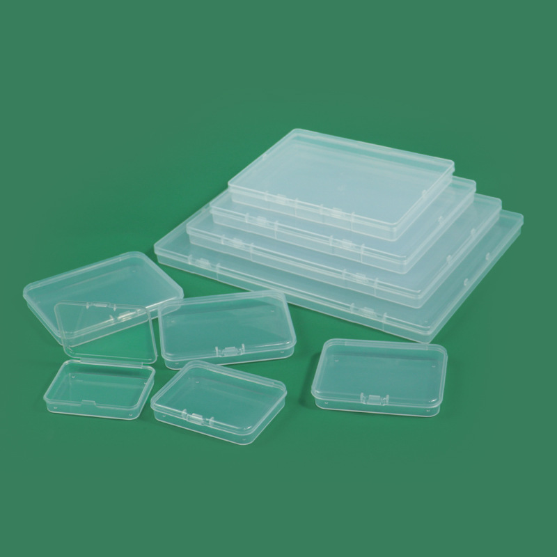 Amazon PP Transparent Rectangular Plastic Box Jewelry Packaging Box Display Storage Box Small Accessories Small Card Flat Box