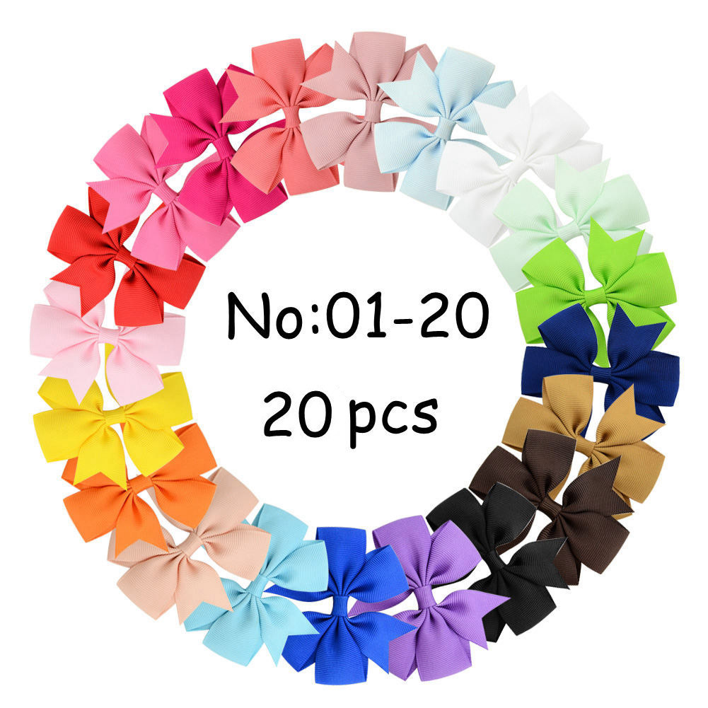 Picture of 53 Colors Amazon Hot Selling Six-Ear Pure Color Ribbed Fishtail Bow Hairpin Hair Accessories Kidsren's Headwear 564