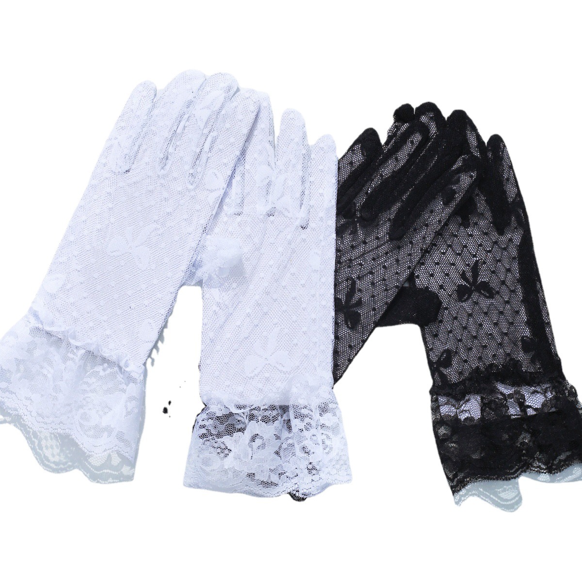 New Style Simple Thin Bridal Wedding Dress Gloves Elegant Wedding Travel Lace Short Gloves