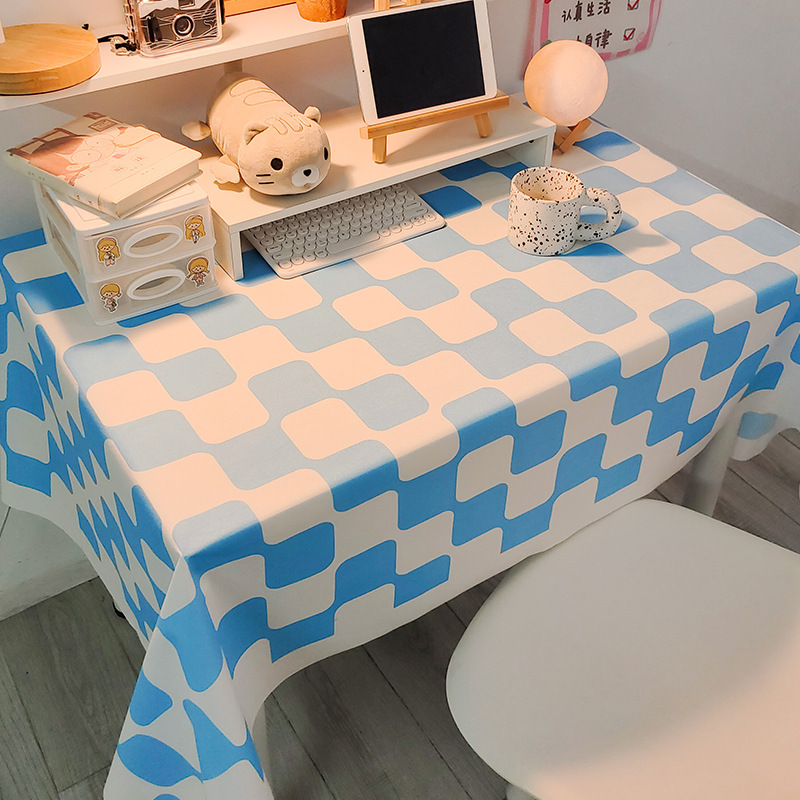 Picture of Checkerboard Tablecloth Ins Style Popular Photo Student Desk Dormitory Decoration Coffee Table Dustproof Picnic Stall Cloth