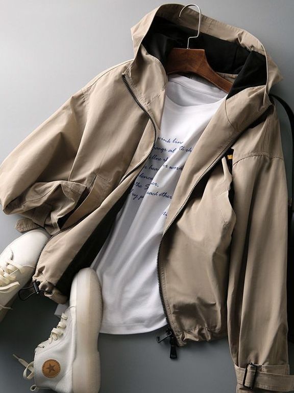 Picture of Korean Style Fashionable Hooded Zipper Trench Coat Women's 2023 Spring New Loose Elegant Short Jacket Trendy