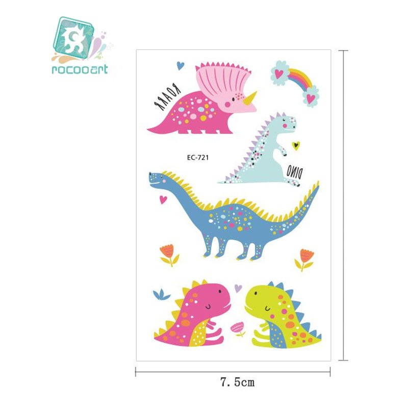 Rika Dragon Cross Border in stock Waterproof Dinosaur Tattoo Sticker Cartoon Temporary Children Tattoo Sticker