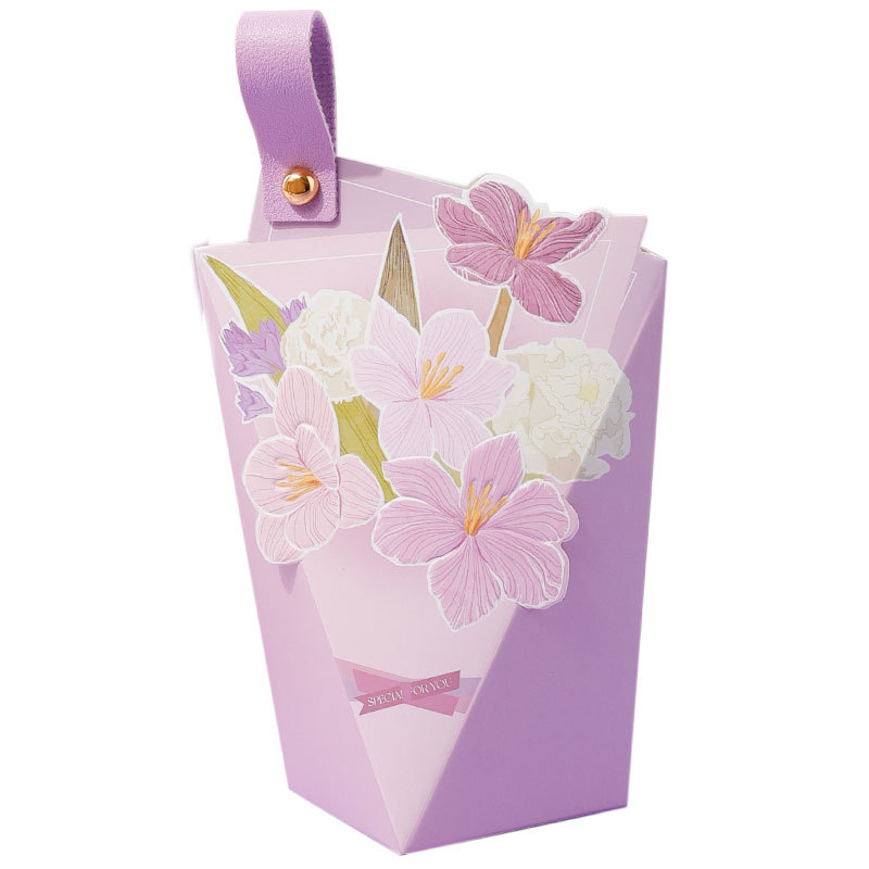 Picture of New Creative Bouquet Sugar Box European Style Wedding Candy Box High-End Wedding Candy Bag Wedding Engagement Return Gift Empty Box