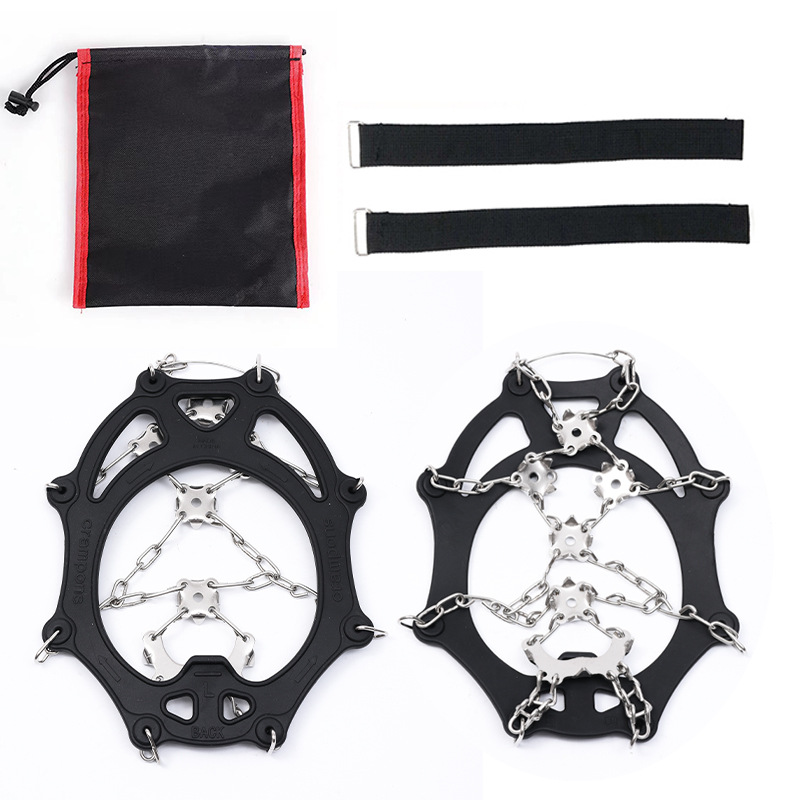 Picture of SOURCE Factory 24 teeth outdoor ice snow non-slip crampons 201 stainless steel welding non-slip shoe cover ice grip
