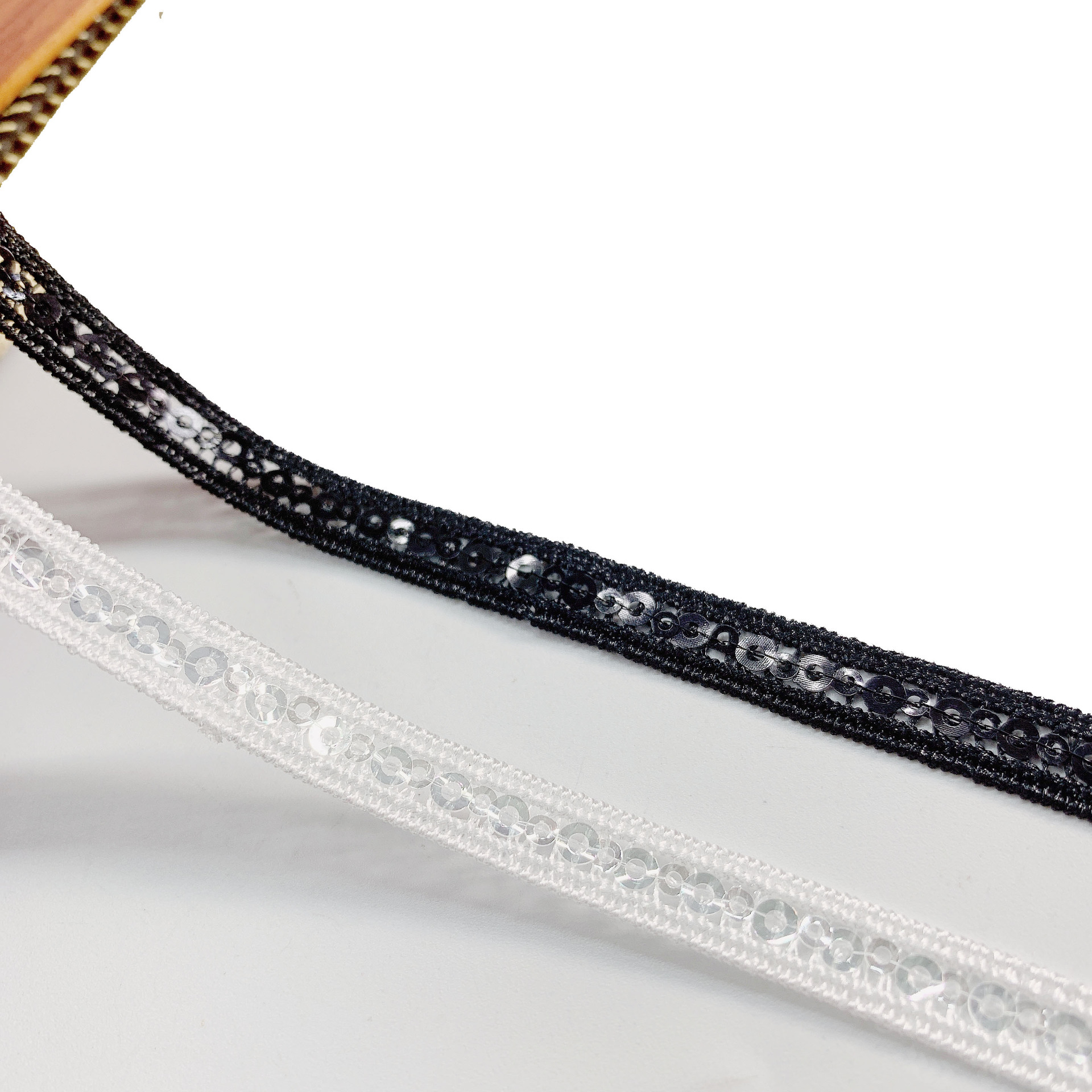 in stock lace manufacturers wholesale 0.7CM polyester silk hollow embroidery clothing accessories lace beads barcode