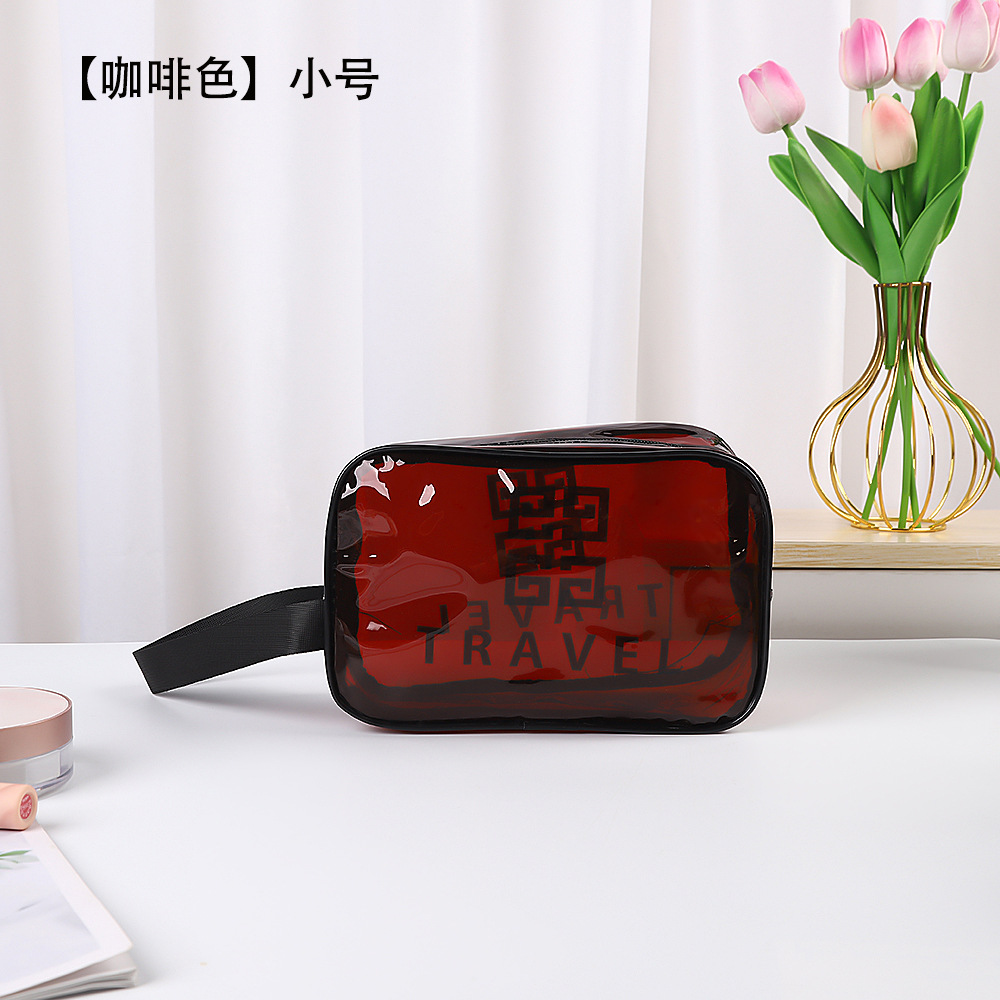 Picture of Transparent Cosmetic Bag Pvc Toiletry Bag Business Trip Cosmetics Bag Waterproof Large Capacity Satchel Cosmetic Bag Cosmetics Bag